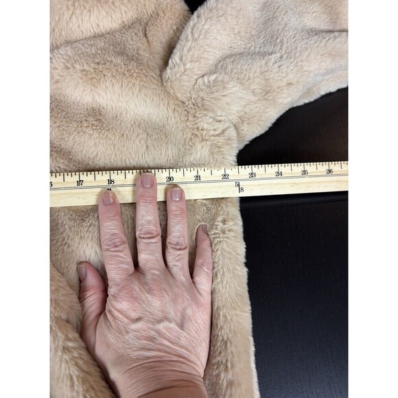 Apparis Rose Faux Fur Tan Moto Jacket XL Winter Coat Fall Zip Collared Teddy - Picture 7 of 12